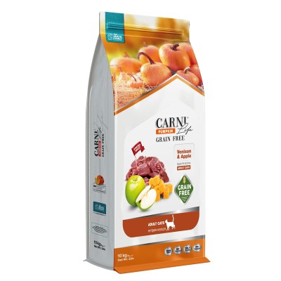 Maya Family Carni Life Pumpkin Grain Free 10kg Ξηρά Τροφή για  Ενήλικες Γάτες  με Ελάφι και Μήλο