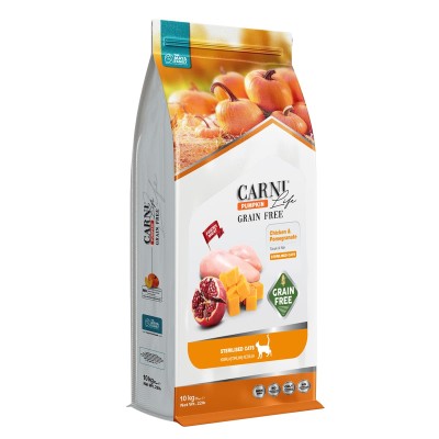 Maya Family Carni Life Pumpkin Grain Free 10kg Ξηρά Τροφή για Στειρωμένες Ενήλικες Γάτες με Κοτόπουλο και Ρόδι