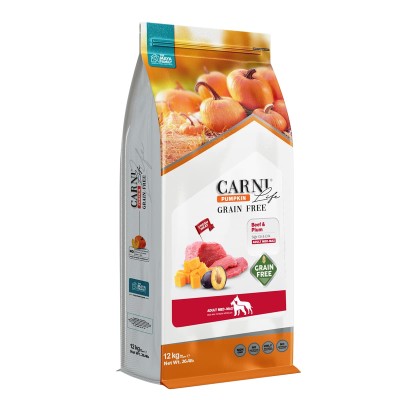 Maya Family Carni Life Pumpkin Grain Free 12kg Ξηρά Τροφή για Ενήλικους Σκύλους με Μοσχάρι και Δαμάσκηνο