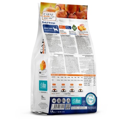 Maya Family Carni Life Pumpkin Grain Free 1.5kg Ξηρά Τροφή για Ενήλικες Γάτες με Ψάρι και Πορτοκάλι