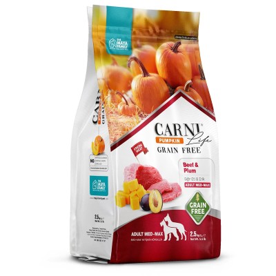 Maya Family Carni Life Pumpkin Grain Free 2.5kg Ξηρά Τροφή για Ενήλικους Σκύλους με Μοσχάρι και Δαμάσκηνο