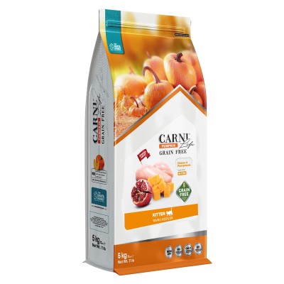 Maya Family Carni Life Pumpkin Grain Free 5kg Ξηρά Τροφή για Γατάκια με Κοτόπουλο και Ρόδι