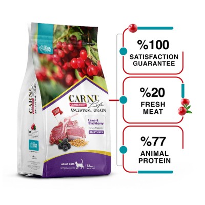 Maya Family Carni Life Cranberry 1.5kg ξηρά τροφή για ενήλικες γάτες με αρνί και μύρτιλο