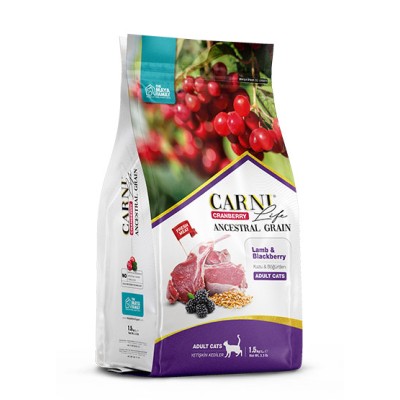 Maya Family Carni Life Cranberry 1.5kg ξηρά τροφή για ενήλικες γάτες με αρνί και μύρτιλο  