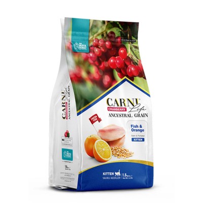 Maya Family Carni Life Cranberry 1.5kg ξηρά τροφή για γατάκια με ψάρι και πορτοκάλι 