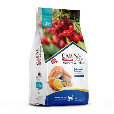 Maya Family Carni Life Cranberry 1,5kg ξηρά τροφή για στειρωμένες γάτες με σολωμό και πορτοκάλι