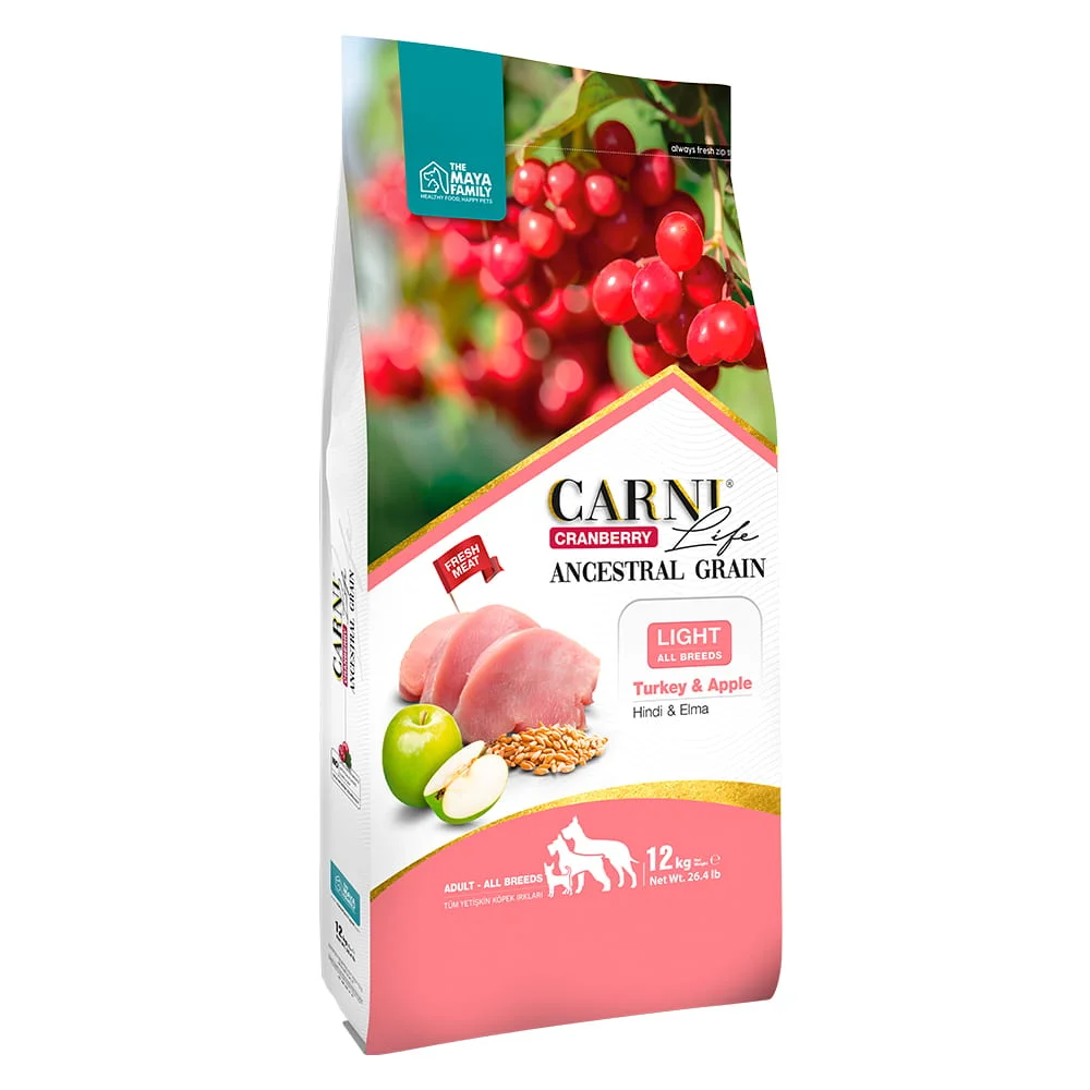 Maya Family Carni Life Cranberry 12kg light ξηρά τροφή για ενήλικους σκύλους με γαλοπούλα και μήλο Maya Family Carni Life Cranberry 12kg light ξηρά τροφή για ενήλικους σκύλους με γαλοπούλα και μήλο