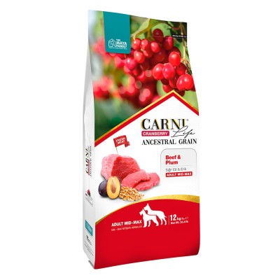 Maya Family Carni Life Cranberry 12kg ξηρά τροφή για ενήλικους σκύλους με μοσχάρι και δαμάσκηνο