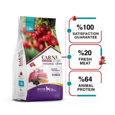 Maya Family Carni Life Cranberry 2,5kg ξηρά τροφή για ενήλικους μικρόσωμους σκύλους με αρνί και μύρτιλο