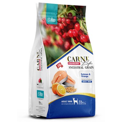 Maya Family Carni Life Cranberry 2.5kg ξηρά τροφή για ενήλικους μικρόσωμους σκύλους με σολωμό και πορτοκάλι