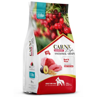 Maya Family Carni Life Cranberry 2,5kg ξηρά τροφή για ενήλικους σκύλους με μοσχάρι και δαμάσκηνο