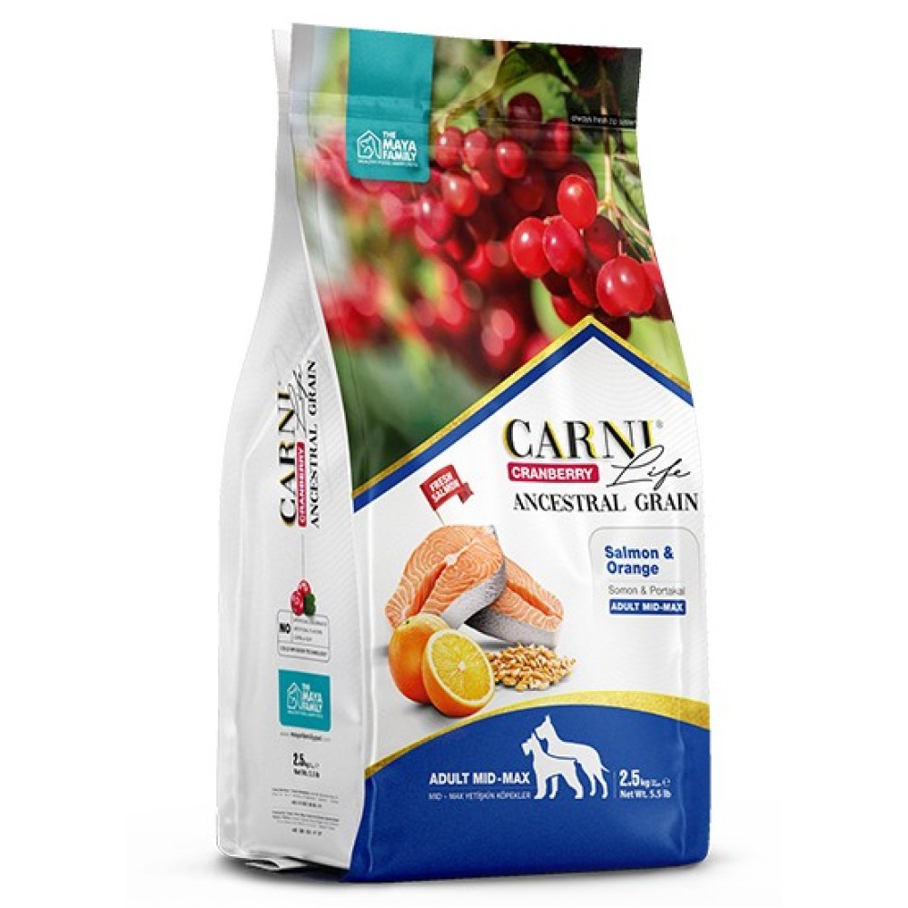 Maya Family Carni Life Cranberry 2,5kg ξηρά τροφή για ενήλικους σκύλους με σολωμό και πορτοκάλι