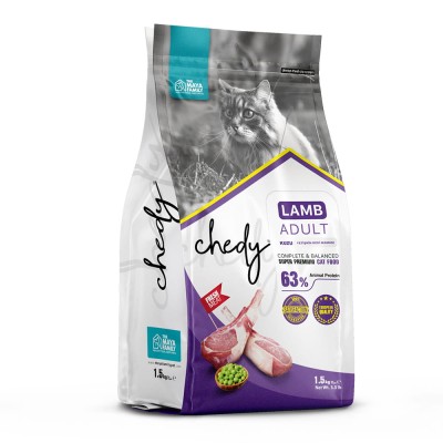 Maya Family Chedy 1.5kg ξηρά τροφή για ενήλικες γάτες με αρνί